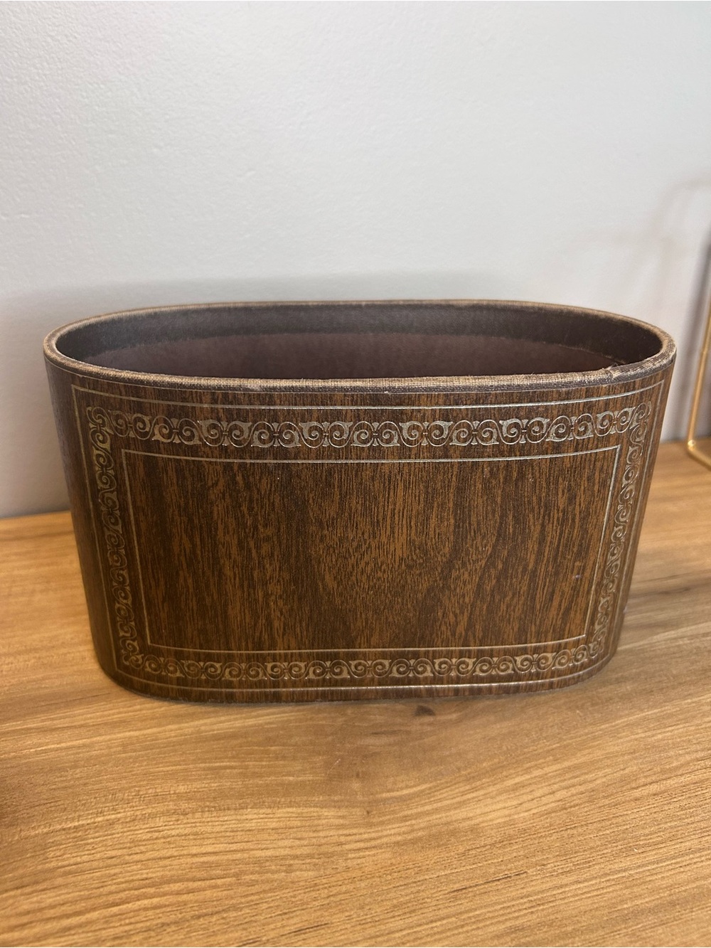Vintage Retro 1950's Desktop Mail Pocket Holder Faux Leather
